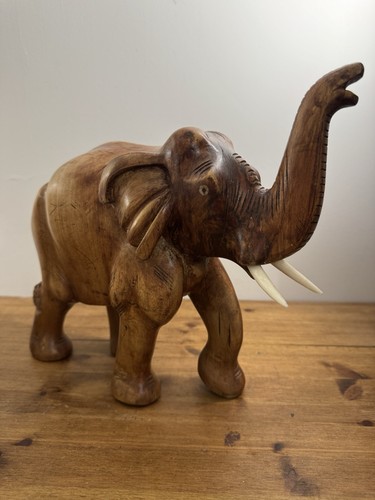 Wooden elephant figurine hand - wooden,