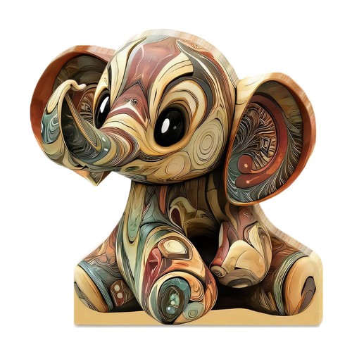 Wooden elephant ornaments - wooden,
