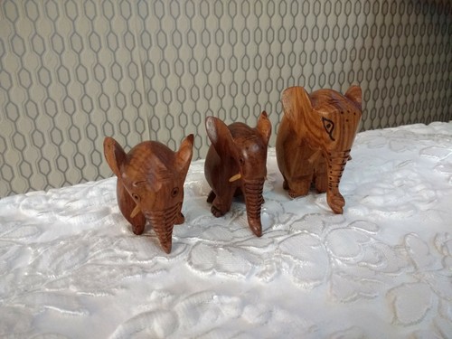 Vintage wood elephants - elephants, small