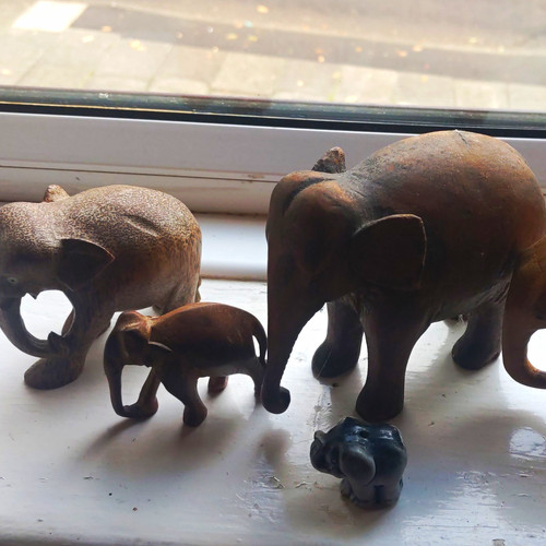 Carved wooden elephant - carved,