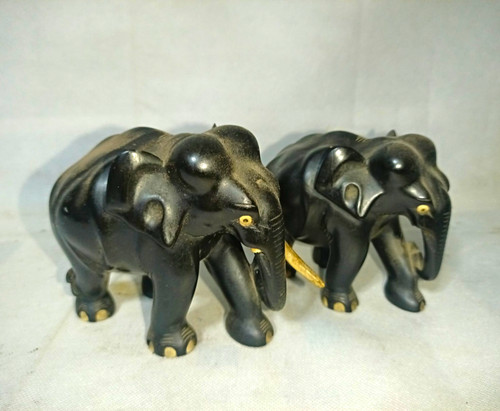 Pair hand carved wooden - pair, hand-carved